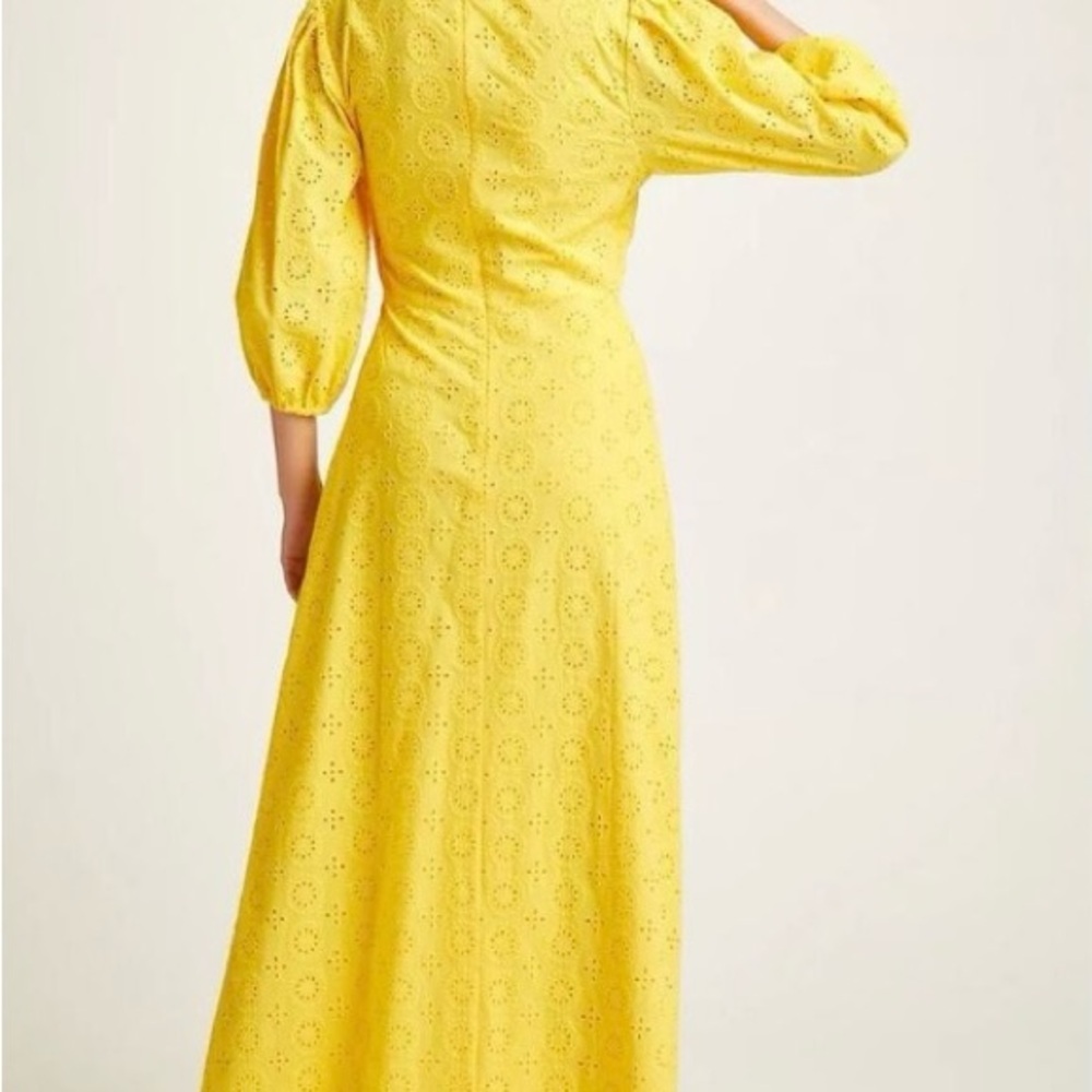 Hutch Sz 8 Yellow Eyelet Cotton Cutout Maxi Dress - Picture 4 of 4